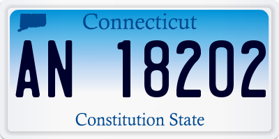 CT license plate AN18202