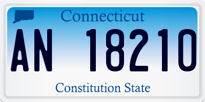 CT license plate AN18210