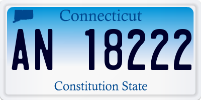 CT license plate AN18222