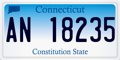 CT license plate AN18235