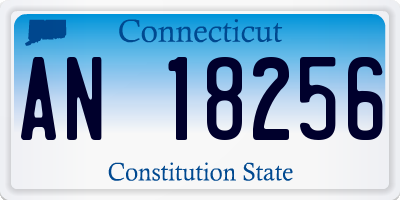 CT license plate AN18256