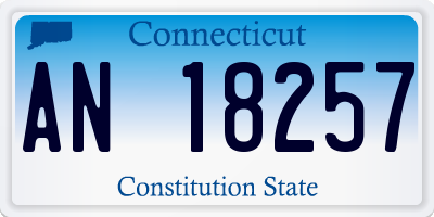 CT license plate AN18257