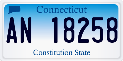 CT license plate AN18258