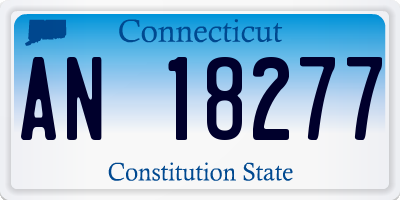 CT license plate AN18277