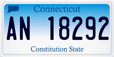 CT license plate AN18292