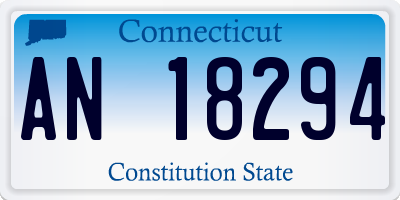 CT license plate AN18294
