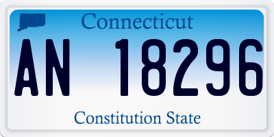 CT license plate AN18296