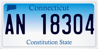 CT license plate AN18304