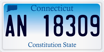 CT license plate AN18309