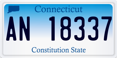 CT license plate AN18337