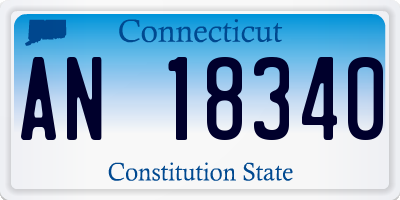 CT license plate AN18340