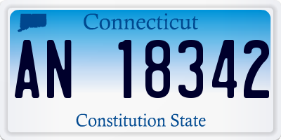 CT license plate AN18342