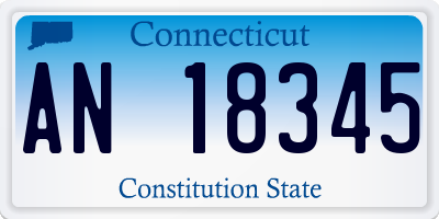 CT license plate AN18345