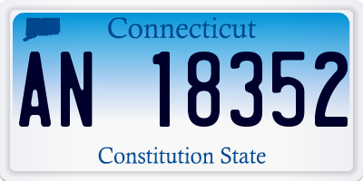 CT license plate AN18352