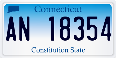 CT license plate AN18354