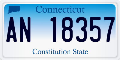 CT license plate AN18357