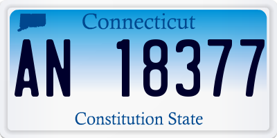 CT license plate AN18377