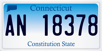 CT license plate AN18378