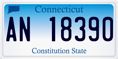 CT license plate AN18390