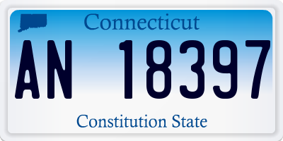 CT license plate AN18397