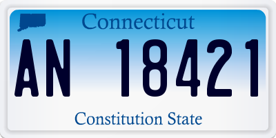 CT license plate AN18421
