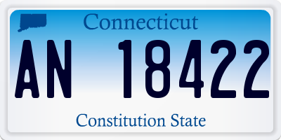 CT license plate AN18422