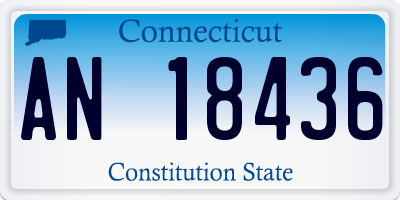 CT license plate AN18436