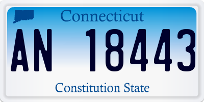 CT license plate AN18443