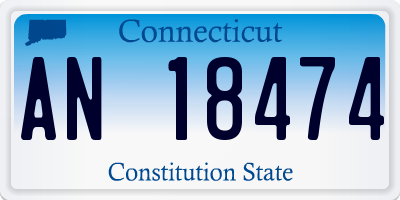 CT license plate AN18474