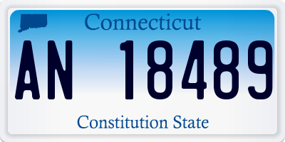 CT license plate AN18489