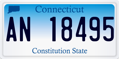 CT license plate AN18495