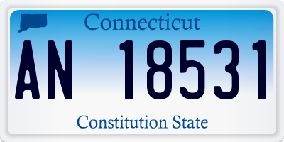 CT license plate AN18531
