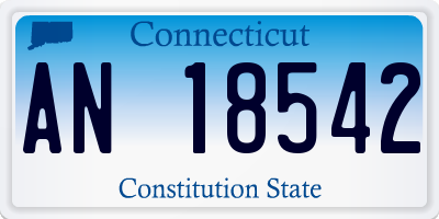 CT license plate AN18542