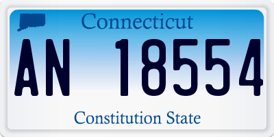 CT license plate AN18554