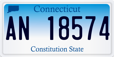 CT license plate AN18574