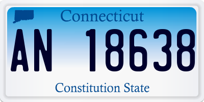CT license plate AN18638
