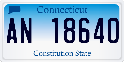 CT license plate AN18640