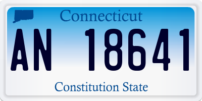 CT license plate AN18641