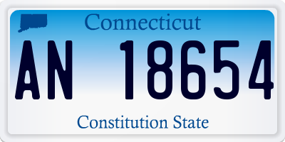 CT license plate AN18654