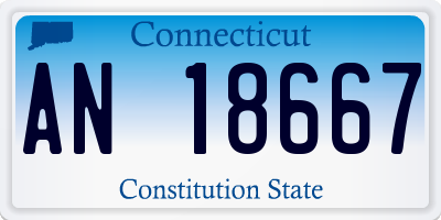 CT license plate AN18667