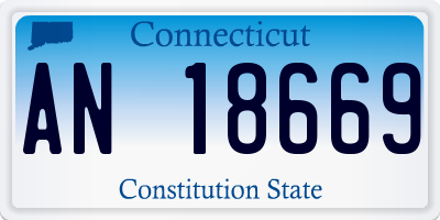 CT license plate AN18669
