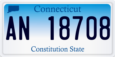 CT license plate AN18708