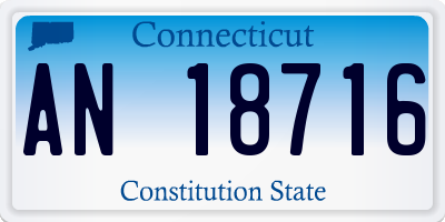CT license plate AN18716