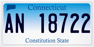 CT license plate AN18722