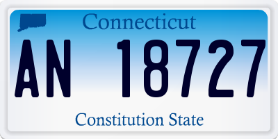 CT license plate AN18727