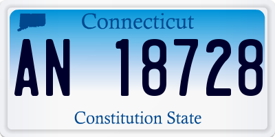 CT license plate AN18728