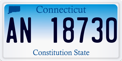 CT license plate AN18730