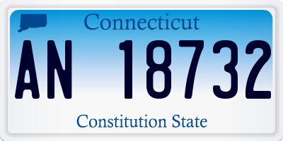 CT license plate AN18732
