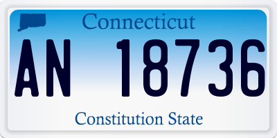 CT license plate AN18736