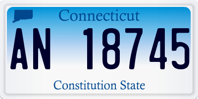 CT license plate AN18745